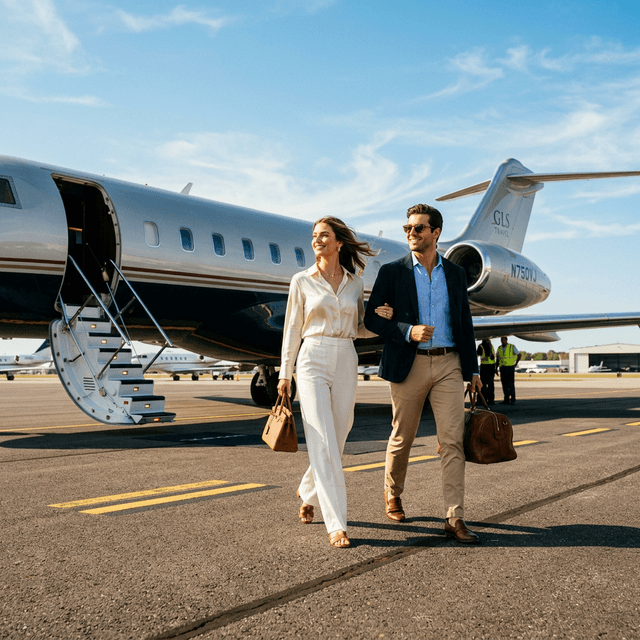 Boarding a private jet for the first time